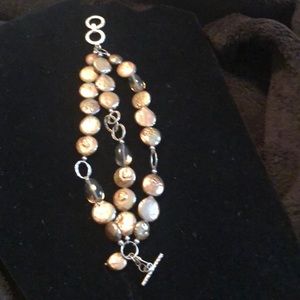 Bronze Coin Pearl Bracelet